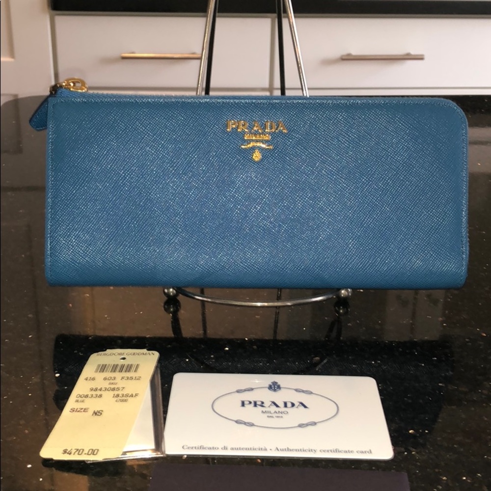 Prada zip around wallet